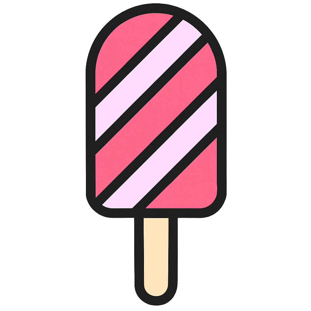 Pink popsicle icon logo